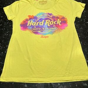 Official Hard Rock Seminole Hotel & Casino Tampa XL Bright Yellow 100% Cotton